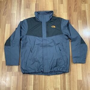 The North Face Jacket Mens Large L Gray Black Full Zip Dryvent Windbreaker